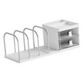 thumbnail image 2 of Organizador de escritorio, estante de almacenamiento de oficina con 2 cajones, suministros de papelería, soporte versátil, soporte para bolígrafos, Blanco, 2 of 8