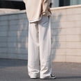 thumbnail image 4 of Blmnix Travel Pants Men Pants Carpenter Pants Low Waisted Cargo Baggy Jeans Long Straight-Leg Beige Casual Pants for Men,L, 4 of 5