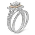 thumbnail image 2 of 1.81 ct Emerald Cut Real Genuine Natural Diamond VS1-VS2 G-H 14K White Rose Gold Halo Engagement Wedding Bridal Set Designer Ring bW/ Set W/ Crystal side stones size 9.5, 2 of 7