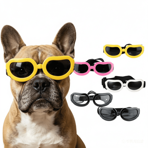 Dog Sunglasses - UV Protective Pet Goggles with Anti-Fog Lenses, Adjustable Strap for Medium to Large Dogs, Windproof & Shatterproof Eyewear for Outdoor Activities