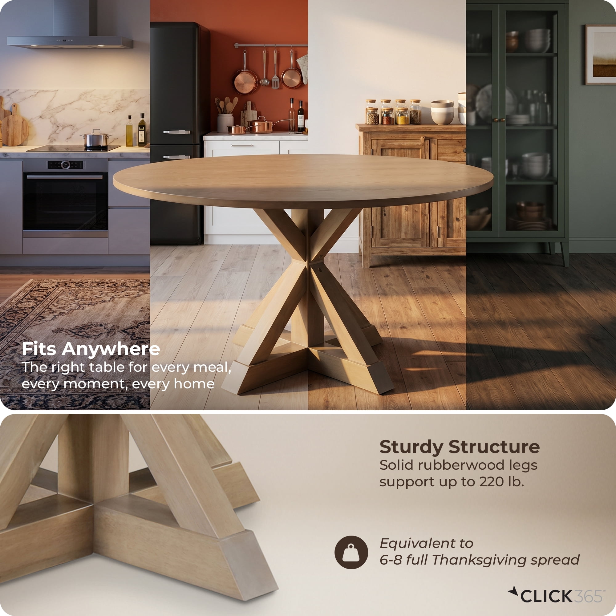 Finch Alfred Round Dining Table Rustic Beige