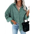 thumbnail image 1 of EIMELI Chemise en Velours Côtelé à Manches Longues pour Femmes Veste Surdimensionnée, 1 of 5