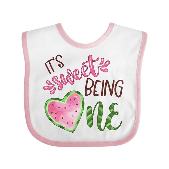 Inktastic It's Sweet Being One Watermelon First Birthday Boys or Girls Baby Bib
