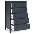 thumbnail image 4 of Signature Design by Ashley Simmenfort 5 Drawer Tall Dresser, Navy Blue, 4 of 9