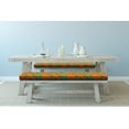thumbnail image 2 of Tangerine Bench Pad, Cartoonish Drawn Juicy Overlap Mandarins Repetition, HR Foam Cushion with Decorative Fabric Cover, 45" x 15" x 2", Vermilion Shamrock Green, by Ambesonne, 2 of 3