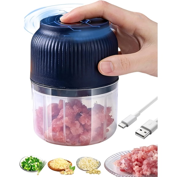 Electric Mini Food Chopper for Garlic & Onions with 350ml Bowl, Portable Veggie Cutter