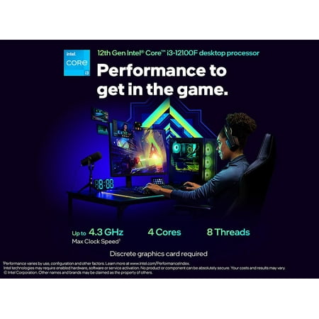 Intel - Core i3-12100F 12th Generation - 4 Core - 8 Thread - 3.3 to 4.3 GHz - LGA1700 - Desktop Processor