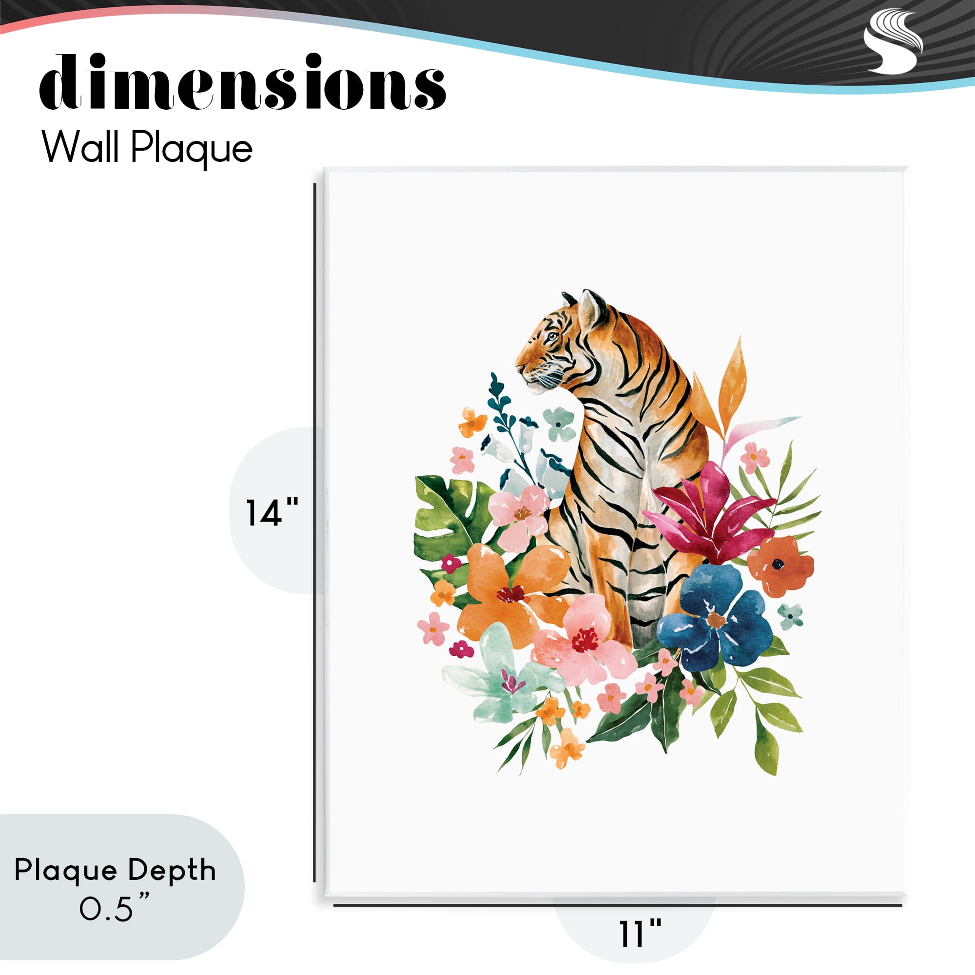 Stupell Industries Tropical Jungle Tiger Wall Plaque Art, design by Bethany Sandoval