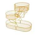 thumbnail image 3 of Cesta de frutas de 3 niveles, organizador multiusos para encimera de cocina, cesta de almacenamiento de alambre metálico Oro, 3 of 9