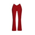 thumbnail image 4 of BKQCNKM Flared Leggings Flare Leggings For Women Flared Leggings For Women Flare Leggings Elastic Long Length Two Pockets Bootcut Leggings For Women Flare Leggings Red L, 4 of 7
