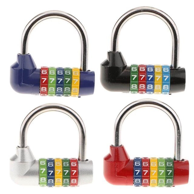 kurtrusly 5-Digit Zinc Alloy Combination Lock Travel Luggage Suitcase Padlock Silver