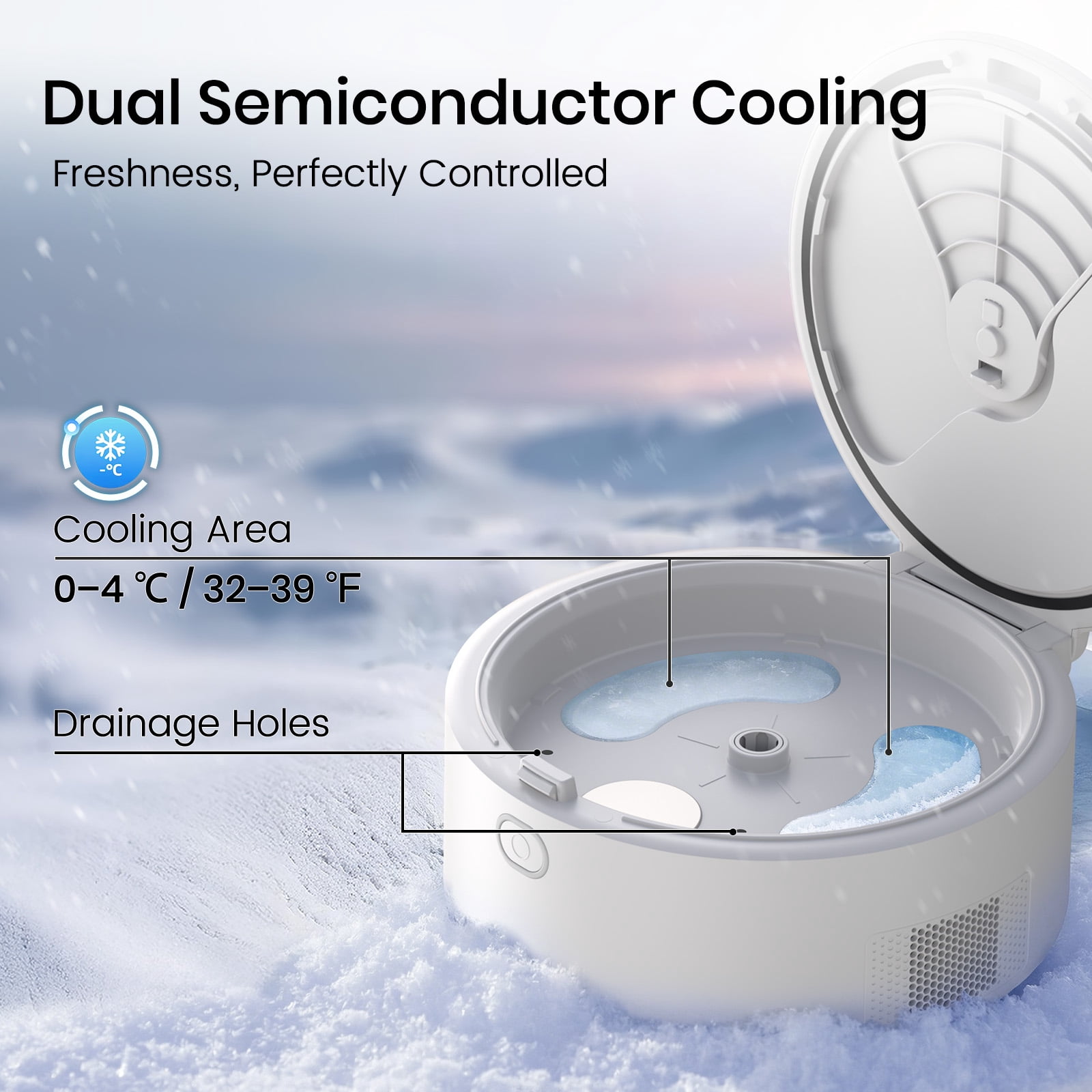 Smart Wet Food Feeder with Camera, Invengo Dual Semiconductor Cooling & Heating with 5 Stainless Steel Trays, Dual-band Wi-Fi APP Control, 5 Fresh Meals Pet Food Dispenser, White