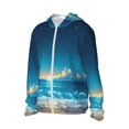 thumbnail image 2 of Fotbe Night Sky Beach Scene Men's Women's UPF 50+ Sun Protection Jacket Hooded Cooling Shirt with Pockets Hiking Outdoor Performance-Medium, 2 of 8