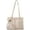 Beige, variant on CoCopeaunts Summer Straw Bag, Women Beach Bag Fashion Large Woven Shopping Sea Shoulder Bag Handbag With Silk Belt for Travel Work