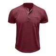 thumbnail image 3 of Mens Golf Shirts Cotton Vintage Colorblock Button Collared Tee Short Sleeve Pullover Dress Tshirt Business Casual, 3 of 5