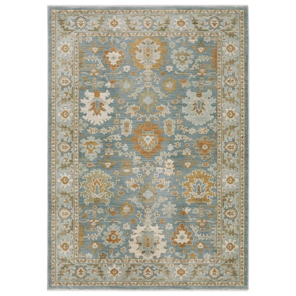 Oriental Weavers Maeve Area Rug - MAE02 - 2'3" x 7'6" - in Teal/ Rust - Vintage Inspired, Stain Resistant, Family and Pet Friendly , Entryway, Hallway Runner Rug