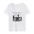 thumbnail image 1 of Camiseta de manga corta para mujer, camiseta clásica de moda con cuello redondo para deportes de viaje SG, 1 of 7