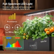 Suncoze 12 Pod Hydroponic Growing System, Indoor Herb Garden with 24W LED Grow Light, 4L Water Tank, Black