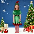 thumbnail image 2 of KHONTS Girls Christmas Elf Holiday Outfits Dress and Hat Sock,4 Piece, 2 of 4