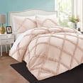 thumbnail image 6 of BedDecor 400TC 100% Egyptian Cotton 3PC Peach Twin/Twin XL Size Diamond Ruffle Duvet Cover Set, 6 of 8