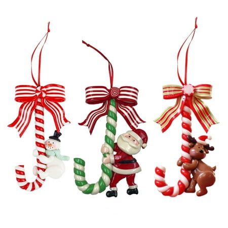 

3pcs Candy Cane Hanging Ornament Christmas Party Pendant Holiday Decoration