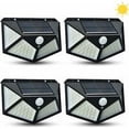 thumbnail image 1 of Lámpara solar para exteriores, paquete de 4, 100 LED, luz solar para exteriores con sensor de movimiento, 270°, 3 modos, iluminación solar impermeable para exteriores para jardín, terraza, garaje, 1 of 5