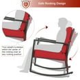 thumbnail image 5 of Costway 2PCS Patio Rattan Rocker Chair Outdoor Glider Wicker Rocking Chair Cushion Red, 5 of 9