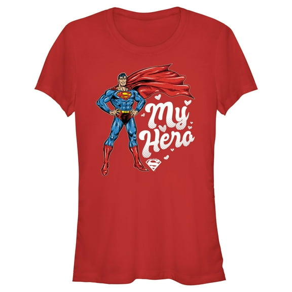 Junior's Superman My Hero Graphic Tee Red X Large