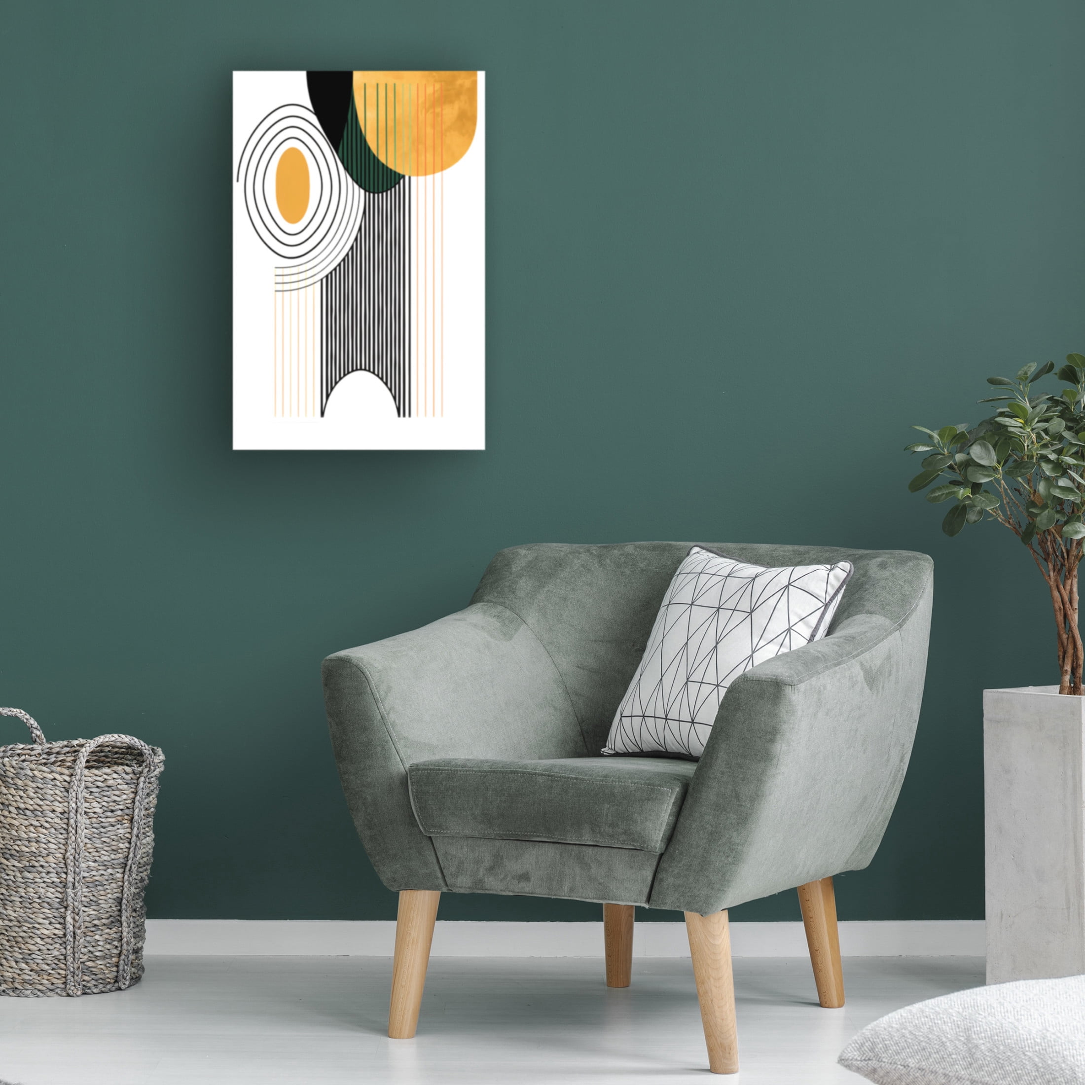 Canvas Wall Art - Ray Heere 'Mid Century Abstract Painting 22' Wall Art for Living Room, Bedroom, or Office Décor by Trademark Fine Art - 22 x 32 Inches