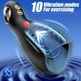 thumbnail image 5 of Men's Automatic Elastic Silicone Masturbation Cup, Penis Vibrator, with 10 vibration modes and 5 licking modes, 360° wrap-around male stimulator, black, 5 of 8