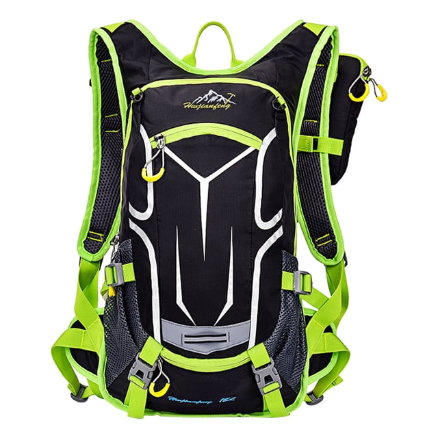 Sac à Dos de Cyclisme Léger en Nylon Résistant à l'Eau 18L avec Sangles Réfléchissantes et Logo, Comprend une Housse de Pluie, Idéal pour la Randonnée et le Vélo en Plein Air, Design Unisexe, Sac d'Eau Non Inclus