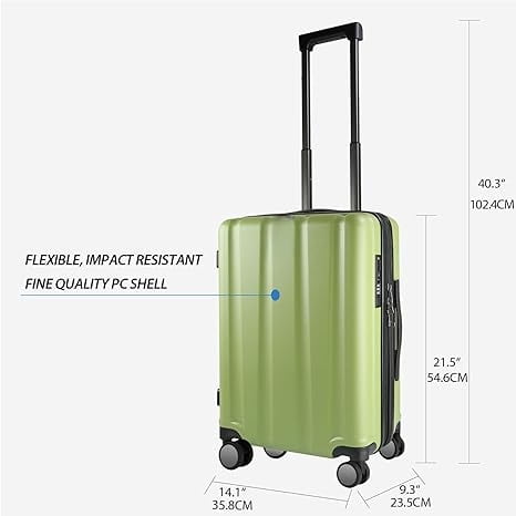 Hardside Expandable Carry On Luggage with Spinner Wheels & Built-in TSA Lock, Durable Suitcase Rolling Luggage with USB Port, Carry-On 20-Inch
