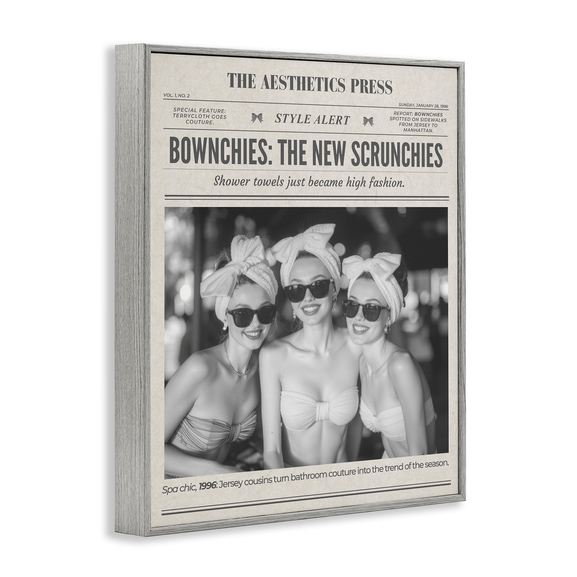 The Aesthetics Press Magazine Gray Framed Giclee Art, design by A Barefoot Stylist