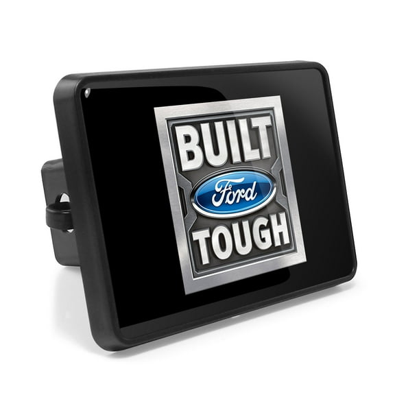 Ford Built Ford Tough UV Graphic Metal Plate on ABS Plastic 2 inch Tow Hitch Cover