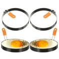 thumbnail image 1 of Uxcell 4Pcs Anillos para Huevo 6" Acero Inoxidable Antiadherente para Cocinar Pancakes con Mango de Silicona para Freír Huevos, Sándwiches, Tortillas, Desayuno, 1 of 7