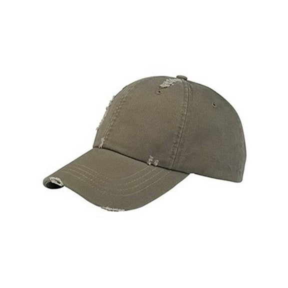 LOW PROFILE (UNS) WASHED TWILL DISTRESSED CAP - Olive