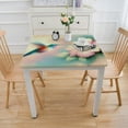 thumbnail image 3 of BANET Cotton Linen Tablecloth Dust-Proof Table Cover for Kitchen Dinning Picnic Tabletop Decoration, with Flying Branches Blooms, Square Tablecloths White, 3 of 7
