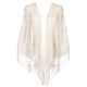 thumbnail image 1 of CHAL Y ENVOLVENTES INSPIRADORES para Vestidos de Noche, Bufandas de Encaje con Flecos en Forma de Triángulo con Borlas para Mujeres en Bodas y Fiestas Formales 74.8x28.3" Beige, 1 of 5