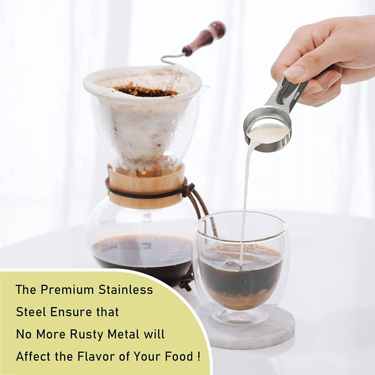 LEIFENY 1/8 Cup(2 Tbsp | 30 ml |30 cc| 1 oz) Measuring Cup, Stainless Steel  Coffee Measuring Scoop, Single Metal Measuring Cup, Kitchen Gadgets for