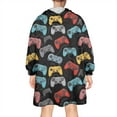 thumbnail image 2 of Wearable Oversized Blanket,Colorful Games Device Dark Pattern Wearable Blanket Hoodie for Adults,Cozy Hooded Blankets with Super Pockets,Super Warm Fuzzy Pullover for Women & Men, 2 of 6