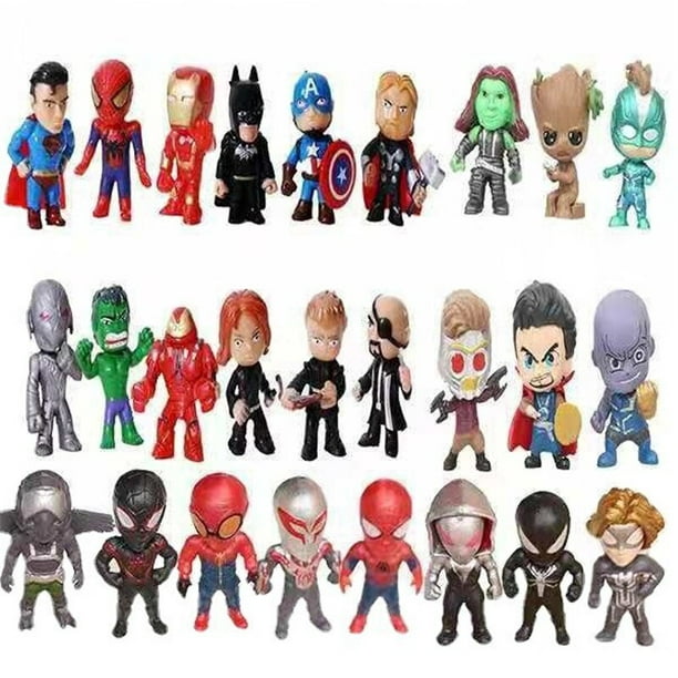 6pcs Marvel Avengers Thor Iron Man Spider-man Figurines d'action Poupée  Enfants Jouets Modèle Cadeau