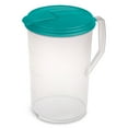 thumbnail image 2 of Sterilite 1-Gallon Round Plastic Pitcher and Spout, Clear w/ Color Lid (12 Pack), 2 of 3