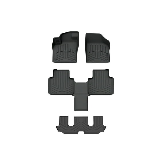 WeatherTech FloorLiner HP Custom Fit Floor Mats compatible with 2019-2019 VW Atlas - Complete Set (1st, 2nd, & 3rd Row), Black