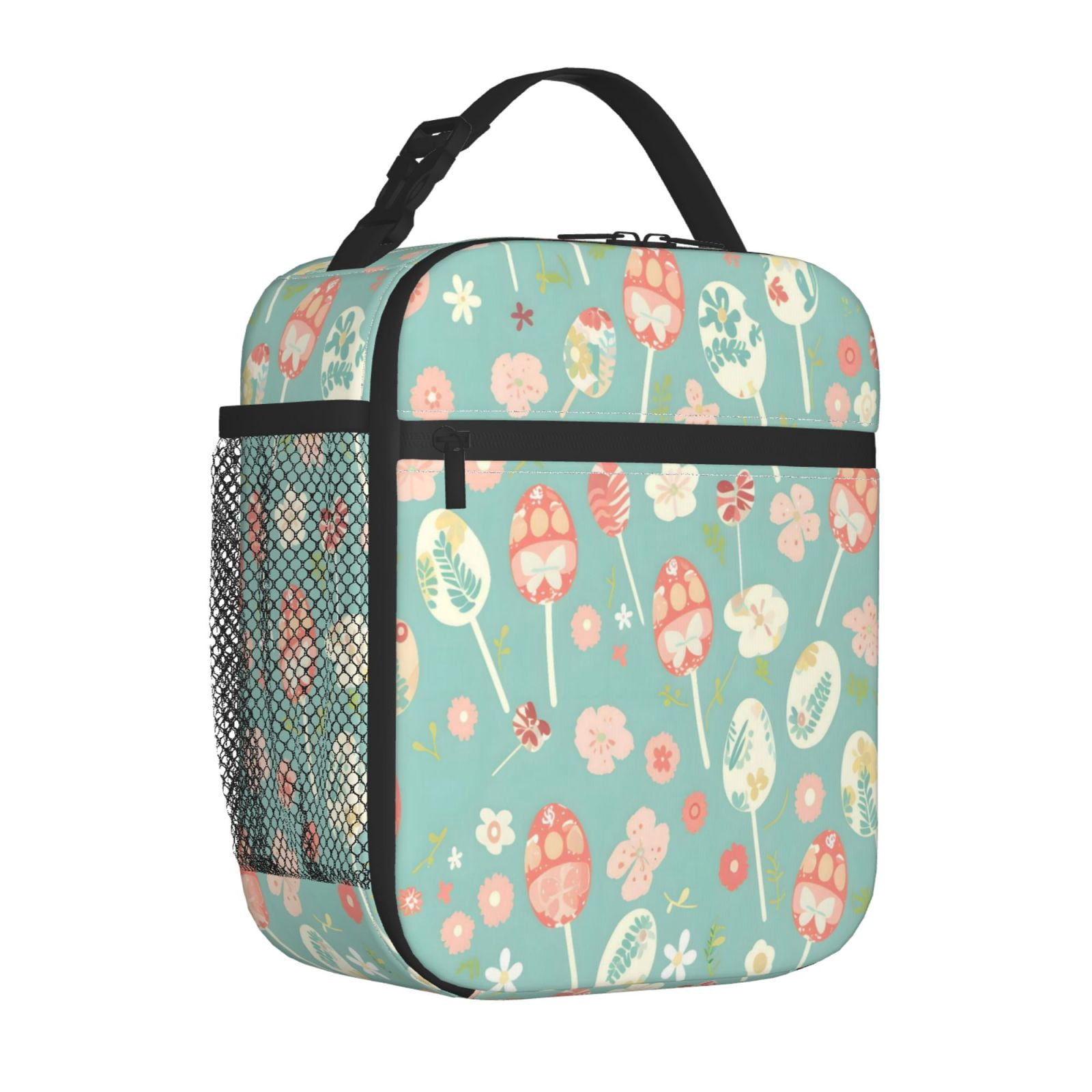 Lunch Bag For Women Men Insulated Portable Lunch Box Bento Box Office Picnic Travel Cooler Bag Pastel Easter Eggs