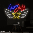 thumbnail image 4 of Glowneon 4th Of July Wings Star Neon Sign, Independence Day Led Sign, 4 of 5