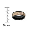 thumbnail image 3 of Metal Masters Unisex Mens Black Dome Tungsten Wedding Band Engagement Ring Deer Antler Inlay 8mm 8.5, 3 of 7