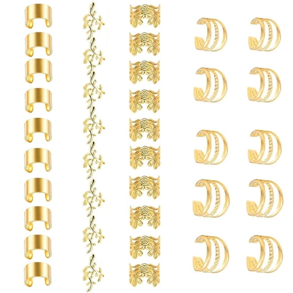 Golden Ethnic Hair Rings Hair Beads Loose Coil Hair Jewelry For Braid Dreadlock Bead Hair Clip Braid Rings Braid Clip