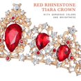 thumbnail image 2 of Baroque Bride Crown Retro Wedding Headdress Headwear Party Hair Accessories for Women Female (Red and Golden), 2 of 3