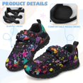 thumbnail image 5 of Uourmeti Black Sneakers for Boys Size 2.5 Paint Splatter Non Slip Shoes Breathable Lightweight Single Buckle Athletic Running Tennis Shoes for Little Kid Big Kid, 5 of 6