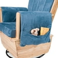 thumbnail image 7 of Foundations SafeRocker Swivel Glider Rocker with Wood Skirt, Removable Microfiber Cushions, Blue, 7 of 7